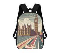 sinyumoney Sacs À Dos Imprimés En 3D Pour Enfants London : Sac À Dos Scolaire Mignon Pour Garçons, Idéal Pour Les Activités De Plein Air Et Les Sorties Au Collège 17inch