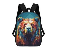 sinyumoney Sacs À Dos Imprimés En 3D Pour Enfants Low Poly Grizzly Bear Sacs À Dos Scolaires Garçon Fille Avec Grandes Poches Pour Enfants 17inch
