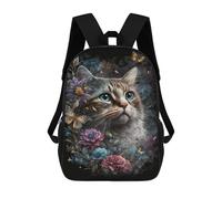 sinyumoney Sacs À Dos Imprimés En 3D Pour Enfants Magical Cat with Flowers Sacs À Dos Tendance Et Décontractés, Sacs De Voyage Mignons, Sacs À Dos Décontractés Pour Garçons Et Filles