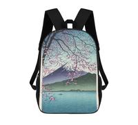 sinyumoney Sacs À Dos Imprimés En 3D Pour Enfants Mount Fuji with Cherry Blossoms : Sac À Dos Scolaire Mignon Pour Garçons, Idéal Pour Les Activités De Plein Air Et Les Sorties Au Collège 17inch