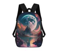 sinyumoney Sacs À Dos Imprimés En 3D Pour Enfants Mystical Moonlit Lake : Sac À Dos Scolaire Mignon Pour Garçons, Idéal Pour Les Activités De Plein Air Et Les Sorties Au Collège 17inch