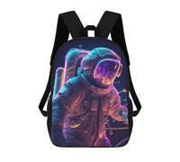 sinyumoney Sacs À Dos Imprimés En 3D Pour Enfants Neon Astronaut Portrait Sacs À Dos Scolaires Garçon Fille Avec Grandes Poches Pour Enfants 17inch