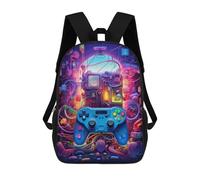 sinyumoney Sacs À Dos Imprimés En 3D Pour Enfants Neon Gaming Controller Artwork Sacs À Dos Scolaires Garçon Fille Avec Grandes Poches Pour Enfants 17inch