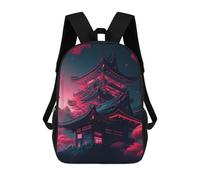 sinyumoney Sacs À Dos Imprimés En 3D Pour Enfants Neon Pagoda Night Scene Sacs À Dos Scolaires Garçon Fille Avec Grandes Poches Pour Enfants 17inch