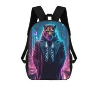 sinyumoney Sacs À Dos Imprimés En 3D Pour Enfants Neon Tiger in The Cityscape : Sac À Dos Scolaire Mignon Pour Garçons, Idéal Pour Les Activités De Plein Air Et Les Sorties Au Collège 17inch