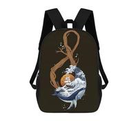 sinyumoney Sacs À Dos Imprimés En 3D Pour Enfants Ocean Symphony Treble Clef Brown : Sac À Dos Scolaire Mignon Pour Garçons, Idéal Pour Les Activités De Plein Air Et Les Sorties Au Collège 17inch