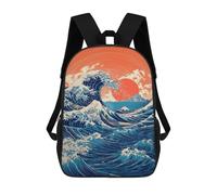 sinyumoney Sacs À Dos Imprimés En 3D Pour Enfants Ocean Wave Sunset Poster Sacs À Dos Tendance Et Décontractés, Sacs De Voyage Mignons, Sacs À Dos Décontractés Pour Garçons Et Filles