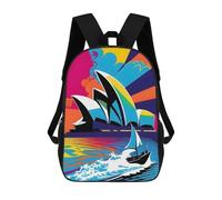 sinyumoney Sacs À Dos Imprimés En 3D Pour Enfants Opera Sydney Colors PopArt : Sac À Dos Scolaire Mignon Pour Garçons, Idéal Pour Les Activités De Plein Air Et Les Sorties Au Collège 17inch