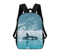 sinyumoney Sacs À Dos Imprimés En 3D Pour Enfants Orca in Snowy Waters : Sac À Dos Scolaire Mignon Pour Garçons, Idéal Pour Les Activités De Plein Air Et Les Sorties Au Collège 17inch