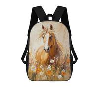 sinyumoney Sacs À Dos Imprimés En 3D Pour Enfants Painted Horse in Flowers Art Print Sacs À Dos Tendance Et Décontractés, Sacs De Voyage Mignons, Sacs À Dos Décontractés Pour Garçons Et Filles
