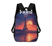 sinyumoney Sacs À Dos Imprimés En 3D Pour Enfants Paris : Sac À Dos Scolaire Mignon Pour Garçons, Idéal Pour Les Activités De Plein Air Et Les Sorties Au Collège 17inch