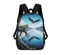 sinyumoney Sacs À Dos Imprimés En 3D Pour Enfants Parrot And Eagles Lake : Sac À Dos Scolaire Mignon Pour Garçons, Idéal Pour Les Activités De Plein Air Et Les Sorties Au Collège 17inch