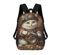 sinyumoney Sacs À Dos Imprimés En 3D Pour Enfants Pirate Cat Treasure Chest-5 Sacs À Dos Tendance Et Décontractés, Sacs De Voyage Mignons, Sacs À Dos Décontractés Pour Garçons Et Filles