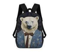 sinyumoney Sacs À Dos Imprimés En 3D Pour Enfants Polar Bear Gentleman Suit Sacs À Dos Tendance Et Décontractés, Sacs De Voyage Mignons, Sacs À Dos Décontractés Pour Garçons Et Filles