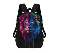 sinyumoney Sacs À Dos Imprimés En 3D Pour Enfants Pop Art Rainbow Lion Portr Sacs À Dos Scolaires Garçon Fille Avec Grandes Poches Pour Enfants 17inch