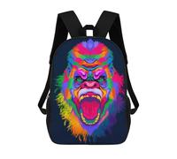 sinyumoney Sacs À Dos Imprimés En 3D Pour Enfants Rainbow Gorilla Portrait : Sac À Dos Scolaire Mignon Pour Garçons, Idéal Pour Les Activités De Plein Air Et Les Sorties Au Collège 17inch