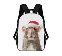 sinyumoney Sacs À Dos Imprimés En 3D Pour Enfants Rat Wearing A Santa Hat : Sac À Dos Scolaire Mignon Pour Garçons, Idéal Pour Les Activités De Plein Air Et Les Sorties Au Collège 17inch