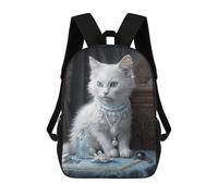 sinyumoney Sacs À Dos Imprimés En 3D Pour Enfants Regal White Cat Portrait : Sac À Dos Scolaire Mignon Pour Garçons, Idéal Pour Les Activités De Plein Air Et Les Sorties Au Collège 17inch
