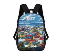 sinyumoney Sacs À Dos Imprimés En 3D Pour Enfants Reykjavik, Iceland Cityscape Art : Sac À Dos Scolaire Mignon Pour Garçons, Idéal Pour Les Activités De Plein Air Et Les Sorties Au Collège 17inch