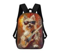 sinyumoney Sacs À Dos Imprimés En 3D Pour Enfants Rock Star Pup with Guitar -14 Sacs À Dos Tendance Et Décontractés, Sacs De Voyage Mignons, Sacs À Dos Décontractés Pour Garçons Et Filles