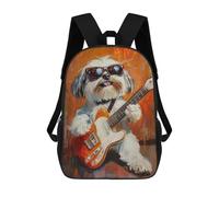 sinyumoney Sacs À Dos Imprimés En 3D Pour Enfants Rock Star Pup with Guitar -9 Sacs À Dos Tendance Et Décontractés, Sacs De Voyage Mignons, Sacs À Dos Décontractés Pour Garçons Et Filles