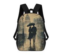 sinyumoney Sacs À Dos Imprimés En 3D Pour Enfants Romantic Rainy Walk - Charcoal Style : Sac À Dos Scolaire Mignon Pour Garçons, Idéal Pour Les Activités De Plein Air Et Les Sorties Au Collège 17inch