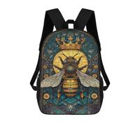 sinyumoney Sacs À Dos Imprimés En 3D Pour Enfants Royal Bee Stained Glass Art Sacs À Dos Tendance Et Décontractés, Sacs De Voyage Mignons, Sacs À Dos Décontractés Pour Garçons Et Filles