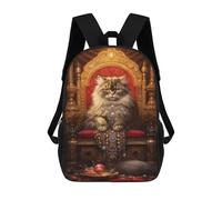 sinyumoney Sacs À Dos Imprimés En 3D Pour Enfants Royal Persian Cat Throne-4 Sacs À Dos Tendance Et Décontractés, Sacs De Voyage Mignons, Sacs À Dos Décontractés Pour Garçons Et Filles