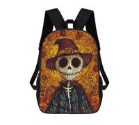 sinyumoney Sacs À Dos Imprimés En 3D Pour Enfants Scarecrow Day of The Dead : Sac À Dos Scolaire Mignon Pour Garçons, Idéal Pour Les Activités De Plein Air Et Les Sorties Au Collège 17inch