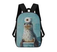 sinyumoney Sacs À Dos Imprimés En 3D Pour Enfants Seal Balancing Toilet Paper Roll-1 Sacs À Dos Tendance Et Décontractés, Sacs De Voyage Mignons, Sacs À Dos Décontractés Pour Garçons Et Filles