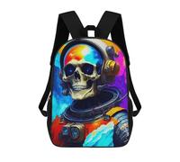 sinyumoney Sacs À Dos Imprimés En 3D Pour Enfants Skull Astronaut in Space Suit Sacs À Dos Scolaires Garçon Fille Avec Grandes Poches Pour Enfants 17inch
