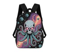 sinyumoney Sacs À Dos Imprimés En 3D Pour Enfants Skull Octopus in Space Sacs À Dos Scolaires Garçon Fille Avec Grandes Poches Pour Enfants 17inch