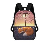sinyumoney Sacs À Dos Imprimés En 3D Pour Enfants Sleeping Fox Under Cherry Blossoms : Sac À Dos Scolaire Mignon Pour Garçons, Idéal Pour Les Activités De Plein Air Et Les Sorties Au Collège 17inch