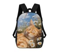 sinyumoney Sacs À Dos Imprimés En 3D Pour Enfants Sleepy Orange Cat in Daisies Sacs À Dos Tendance Et Décontractés, Sacs De Voyage Mignons, Sacs À Dos Décontractés Pour Garçons Et Filles
