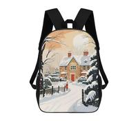 sinyumoney Sacs À Dos Imprimés En 3D Pour Enfants Snowy Village Serenity : Sac À Dos Scolaire Mignon Pour Garçons, Idéal Pour Les Activités De Plein Air Et Les Sorties Au Collège 17inch