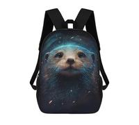 sinyumoney Sacs À Dos Imprimés En 3D Pour Enfants Space Otter Greeting Card Sacs À Dos Tendance Et Décontractés, Sacs De Voyage Mignons, Sacs À Dos Décontractés Pour Garçons Et Filles