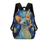 sinyumoney Sacs À Dos Imprimés En 3D Pour Enfants Sphynx Cat Starry Night : Sac À Dos Scolaire Mignon Pour Garçons, Idéal Pour Les Activités De Plein Air Et Les Sorties Au Collège 17inch