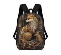 sinyumoney Sacs À Dos Imprimés En 3D Pour Enfants Stained Glass Art Deco Fox : Sac À Dos Scolaire Mignon Pour Garçons, Idéal Pour Les Activités De Plein Air Et Les Sorties Au Collège 17inch
