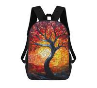 sinyumoney Sacs À Dos Imprimés En 3D Pour Enfants Stained Glass Tree : Sac À Dos Scolaire Mignon Pour Garçons, Idéal Pour Les Activités De Plein Air Et Les Sorties Au Collège 17inch