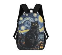 sinyumoney Sacs À Dos Imprimés En 3D Pour Enfants Starry Night Cat : Sac À Dos Scolaire Mignon Pour Garçons, Idéal Pour Les Activités De Plein Air Et Les Sorties Au Collège 17inch