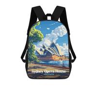 sinyumoney Sacs À Dos Imprimés En 3D Pour Enfants Sydney Opera House : Sac À Dos Scolaire Mignon Pour Garçons, Idéal Pour Les Activités De Plein Air Et Les Sorties Au Collège 17inch