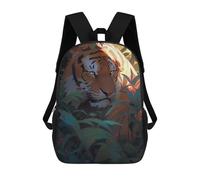 sinyumoney Sacs À Dos Imprimés En 3D Pour Enfants Tiger in The Jungle-9 Sacs À Dos Scolaires Garçon Fille Avec Grandes Poches Pour Enfants 17inch