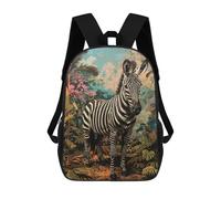 sinyumoney Sacs À Dos Imprimés En 3D Pour Enfants Tropical Zebra Jungle Scene Sacs À Dos Tendance Et Décontractés, Sacs De Voyage Mignons, Sacs À Dos Décontractés Pour Garçons Et Filles