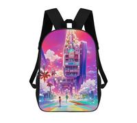 sinyumoney Sacs À Dos Imprimés En 3D Pour Enfants Vibrant Future Cityscape -2 Sacs À Dos Scolaires Garçon Fille Avec Grandes Poches Pour Enfants 17inch