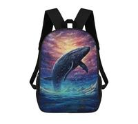 sinyumoney Sacs À Dos Imprimés En 3D Pour Enfants Whale Breaching Fantasy Scene Sacs À Dos Scolaires Garçon Fille Avec Grandes Poches Pour Enfants 17inch