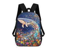 sinyumoney Sacs À Dos Imprimés En 3D Pour Enfants Whale Flowers Ocean Art Print Sacs À Dos Tendance Et Décontractés, Sacs De Voyage Mignons, Sacs À Dos Décontractés Pour Garçons Et Filles