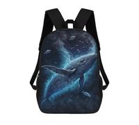 sinyumoney Sacs À Dos Imprimés En 3D Pour Enfants Whale in Cosmic Ocean Sacs À Dos Scolaires Garçon Fille Avec Grandes Poches Pour Enfants 17inch
