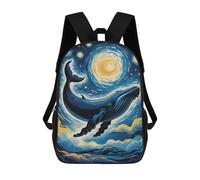 sinyumoney Sacs À Dos Imprimés En 3D Pour Enfants Whale in Starry Night Sky : Sac À Dos Scolaire Mignon Pour Garçons, Idéal Pour Les Activités De Plein Air Et Les Sorties Au Collège 17inch