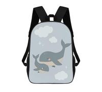sinyumoney Sacs À Dos Imprimés En 3D Pour Enfants Whale Mom with Baby : Sac À Dos Scolaire Mignon Pour Garçons, Idéal Pour Les Activités De Plein Air Et Les Sorties Au Collège 17inch