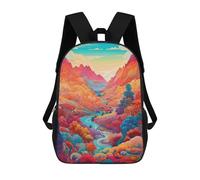 sinyumoney Sacs À Dos Imprimés En 3D Pour Enfants Whimsical Mountain Landscape -3 Sacs À Dos Scolaires Garçon Fille Avec Grandes Poches Pour Enfants 17inch